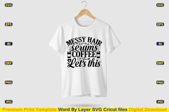 Coffee and Messy Hair: A Fun SVG for Embroidery