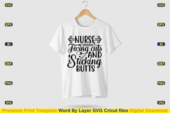 Nurse Fixing Cuts and Sticking Butts SVG